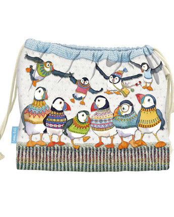 Woolly Puffins Drawstring Bag