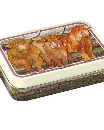 Highland Coos . Mini Hinged Tin
