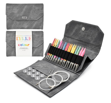 Lykke Colour Interchangeable Needle Set US 4-17 Grey Case